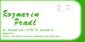 rozmarin pradl business card